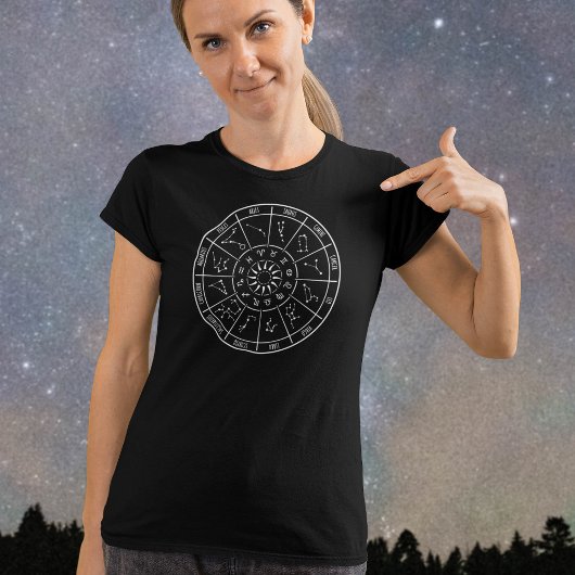 Zodiac Calendar Wheel | Sternenkonstellationen T-Shirt