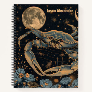 Zodiac Cancer Crab Horoskop Astrologie Notebook Notizblock