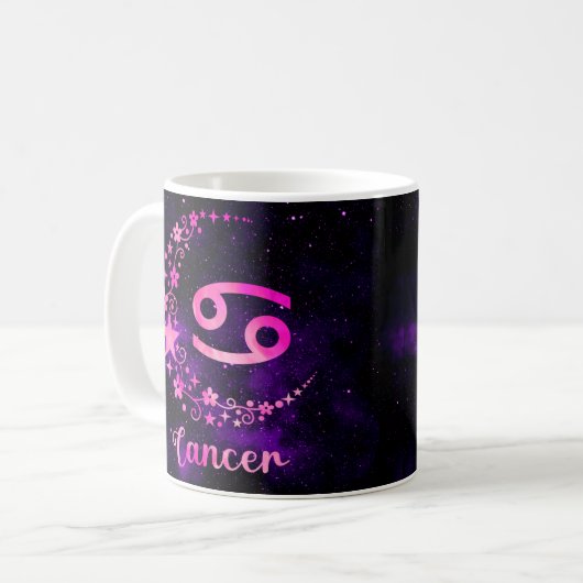 Zodiac Cancer Design Coffee Tasse Cup (Vorderseite Links)