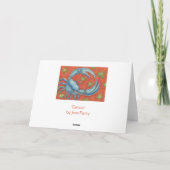 Zodiac Cancer 'Happy Birthday' weiße Grenze Karte (Rückseite)