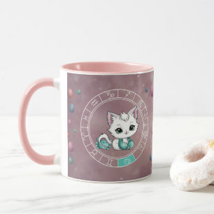 Zodiac Cancer Niedlich Cat Wheel Planet Astrologie Tasse