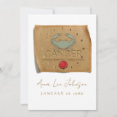 ZODIAC - Cancer - Personalized Birthday Card Einladung (Vorderseite)