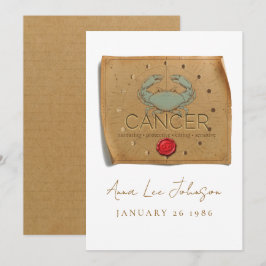 ZODIAC - Cancer - Personalized Birthday Card Einladung