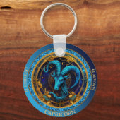 Zodiac Capricorn Anpassen von Name, Datum Schlüsselanhänger (Vorderseite)