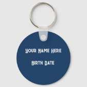 Zodiac Capricorn Anpassen von Name, Datum Schlüsselanhänger (Rückseite)