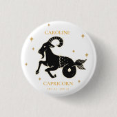 Zodiac Capricorn Astrologischer Name Geschenk Button (Vorderseite)