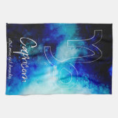 Zodiac: Capricorn-Eigenschaften Geschirrtuch (Horizontal)
