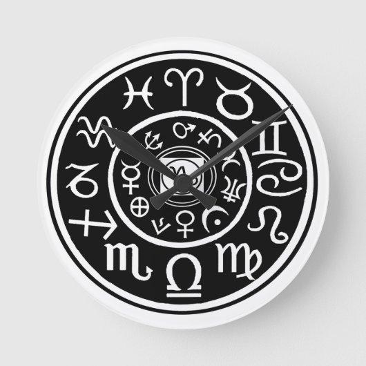 Zodiac - Capricorn-Konstellation Runde Wanduhr (Vorderseite)