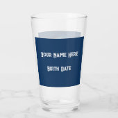 Zodiac Capricorn mit Namen und DOB Beer Glas (Rückseite)
