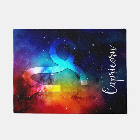 Zodiac: Capricorn Space Rainbow Fußmatte (Vorderseite)