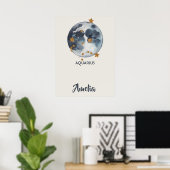 Zodiac Celestial Aquarius Kinderzimmer Wine tastin Poster (Heimbüro)
