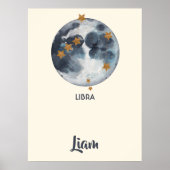 Zodiac Celestial Libra Kinderzimmer Kunst, Dichtun Poster (Vorne)
