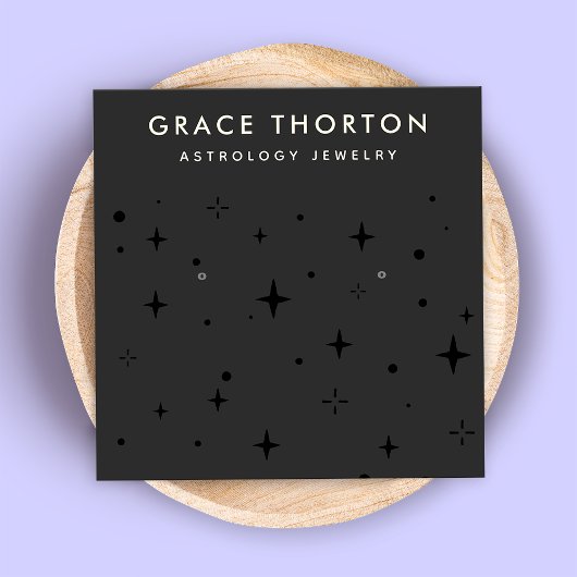 Zodiac Celestial Star Black Earring Quadratische Visitenkarte