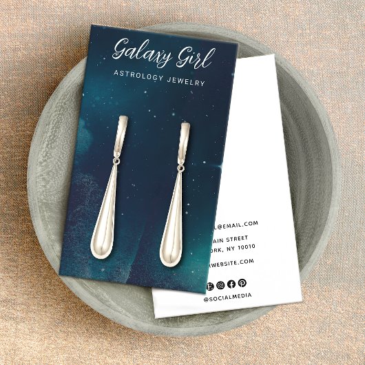 Zodiac Celestial Star Earring Juwelier Display Visitenkarte