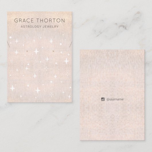 Zodiac Celestial Stars Earring Necklace Visitenkarte (Vorne/Hinten)