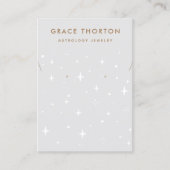 Zodiac Celestial Stars Gray Earring Necklace Visitenkarte (Vorderseite)