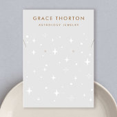 Zodiac Celestial Stars Gray Earring Necklace Visitenkarte