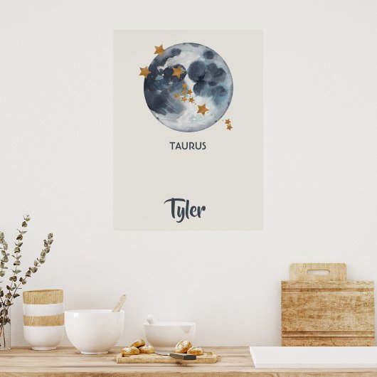 Zodiac Celestial Taurus Kinderzimmer Kunst, Dichtu Poster (Küche)