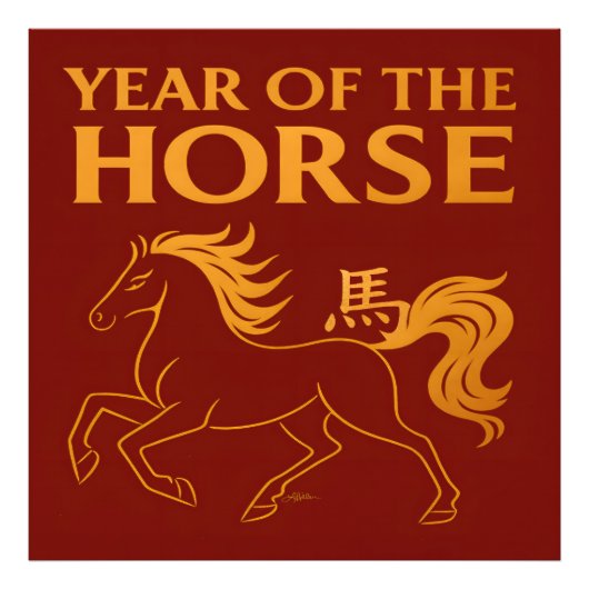 Zodiac Chinese New Year 2026 Horse Fotodruck (Vorne)