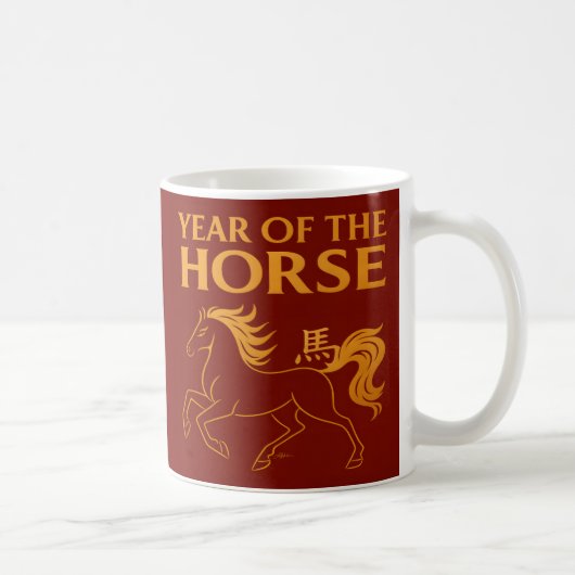 Zodiac Chinese New Year 2026 Horse Kaffeetasse (Rechts)