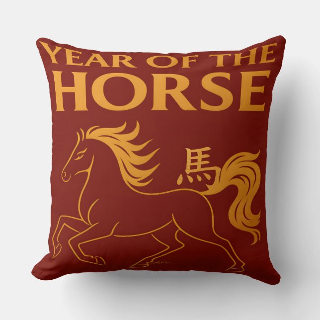 Zodiac Chinese New Year 2026 Horse Kissen (Vorderseite)