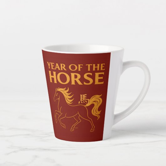 Zodiac Chinese New Year 2026 Horse Milchtasse (Rechts)