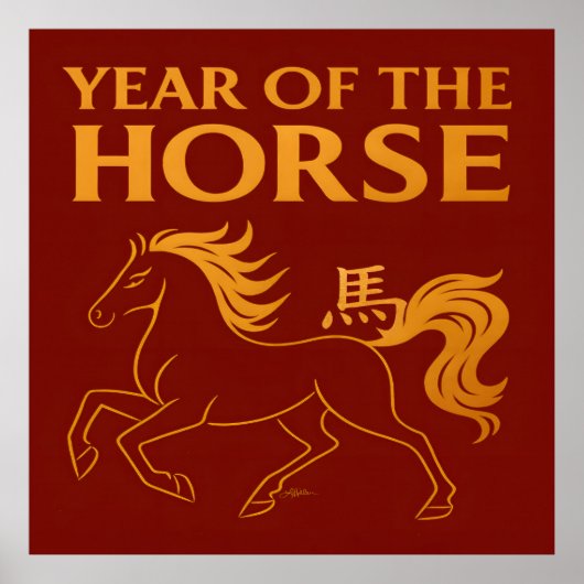 Zodiac Chinese New Year 2026 Horse Poster (Vorne)