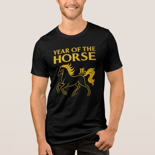 Zodiac Chinese New Year 2026 Horse Tri-Blend Shirt (Vorderseite)