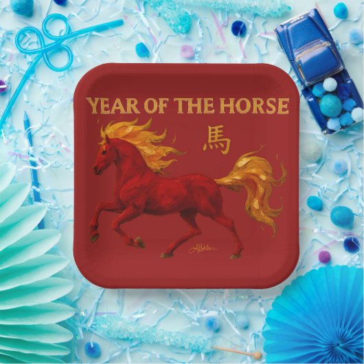 Zodiac Chinese New Year 2026 Yang Fire Horse Pappteller (Party)