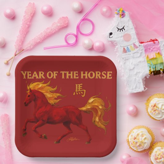 Zodiac Chinese New Year 2026 Yang Fire Horse Pappteller (Party)