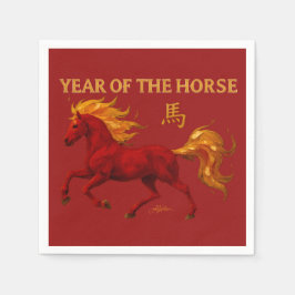 Zodiac Chinese New Year 2026 Yang Fire Horse Serviette