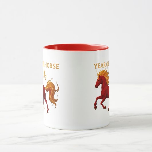 Zodiac Chinese New Year 2026 Yang Fire Horse Tasse (Zentrum)