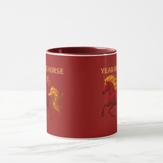 Zodiac Chinese New Year 2026 Yang Fire Horse Tasse (Zentrum)