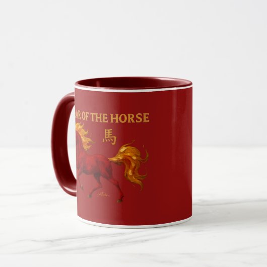 Zodiac Chinese New Year 2026 Yang Fire Horse Tasse (Vorderseite Links)