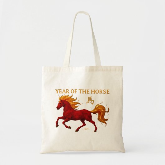 Zodiac Chinese New Year 2026 Yang Fire Horse Tragetasche (Vorne)