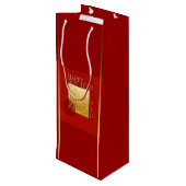 Zodiac Chinese Pig New Year 2019 Wine Gift bag Geschenktüte Für Weinflaschen (Rückseite Schrägansicht)