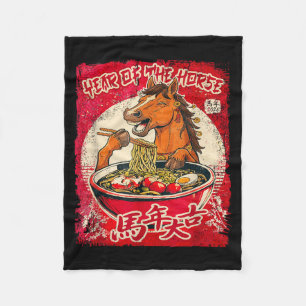 Zodiac Chinesisches Neujahr des Pferdes 2026 Ramen Fleecedecke