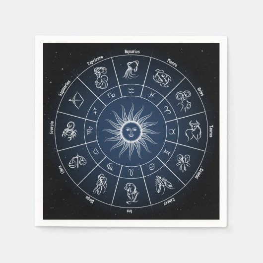 Zodiac circle with horoscope signs serviette (Vorderseite)