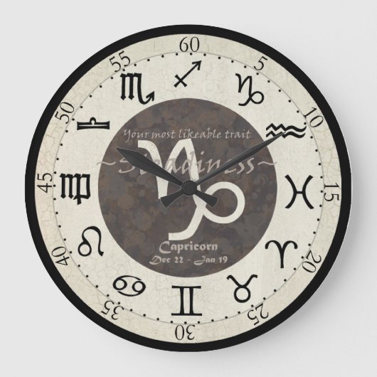 Zodiac Clock - Capricorn Große Wanduhr (Vorderseite)