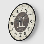 Zodiac Clock - Gemini Große Wanduhr (Winkel)