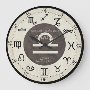Zodiac Clock - Libra Große Wanduhr