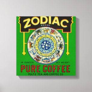 Zodiac Coffee LabelNew Orleans, LA Leinwanddruck