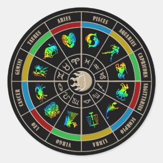 Zodiac Color Wheel Runder Aufkleber