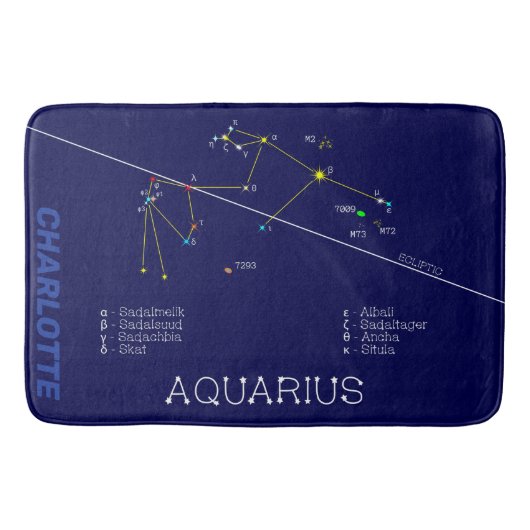 Zodiac Constellation Aquarius Badematte (Vorderseite)
