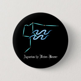 Zodiac Constellation Aquarius Button