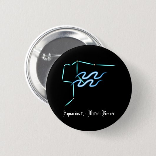 Zodiac Constellation Aquarius Button (Vorne & Hinten)