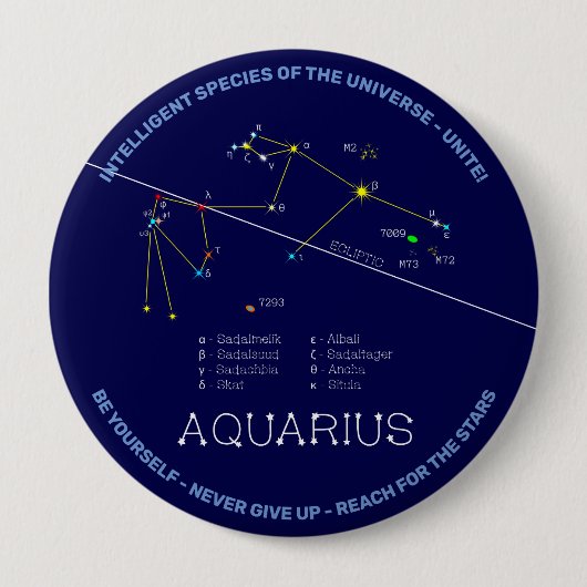 Zodiac Constellation Aquarius Button (Vorderseite)