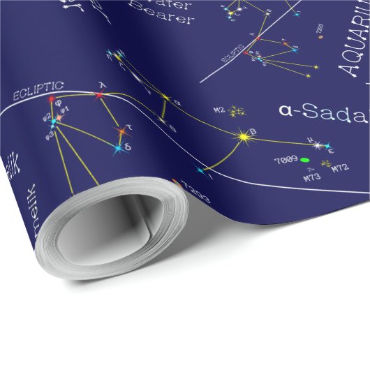Zodiac Constellation Aquarius Geschenkpapier (Rolleneckpunkt)