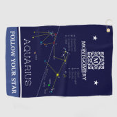 Zodiac Constellation Aquarius Golfhandtuch (Horizontal)