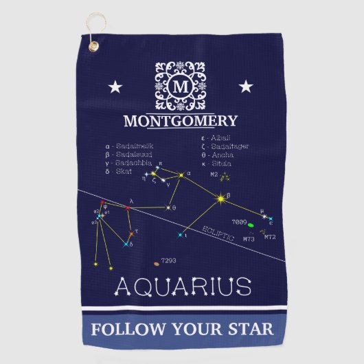 Zodiac Constellation Aquarius Golfhandtuch (Vorderseite)